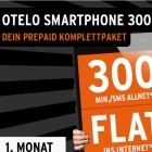 Otelo-Tarif: 300 Freieinheiten und 300-MByte-Flatrate für 9 Euro