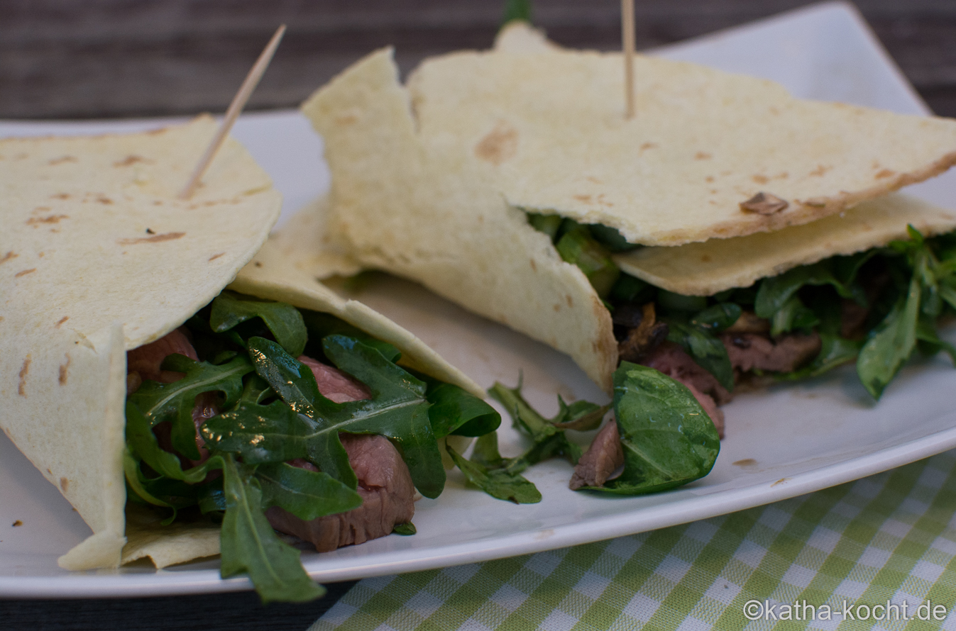 Spargel Wraps mit Lammhüftsteak