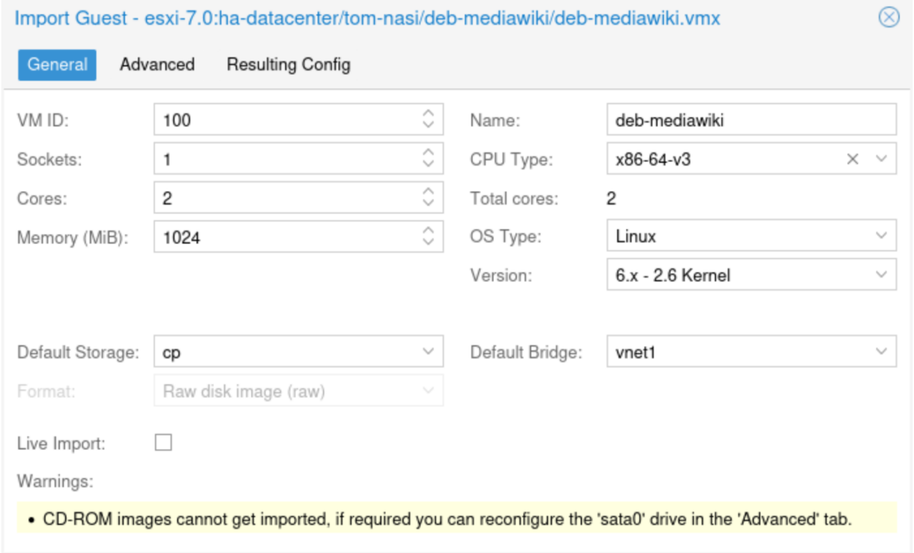 Proxmox Import Wizard