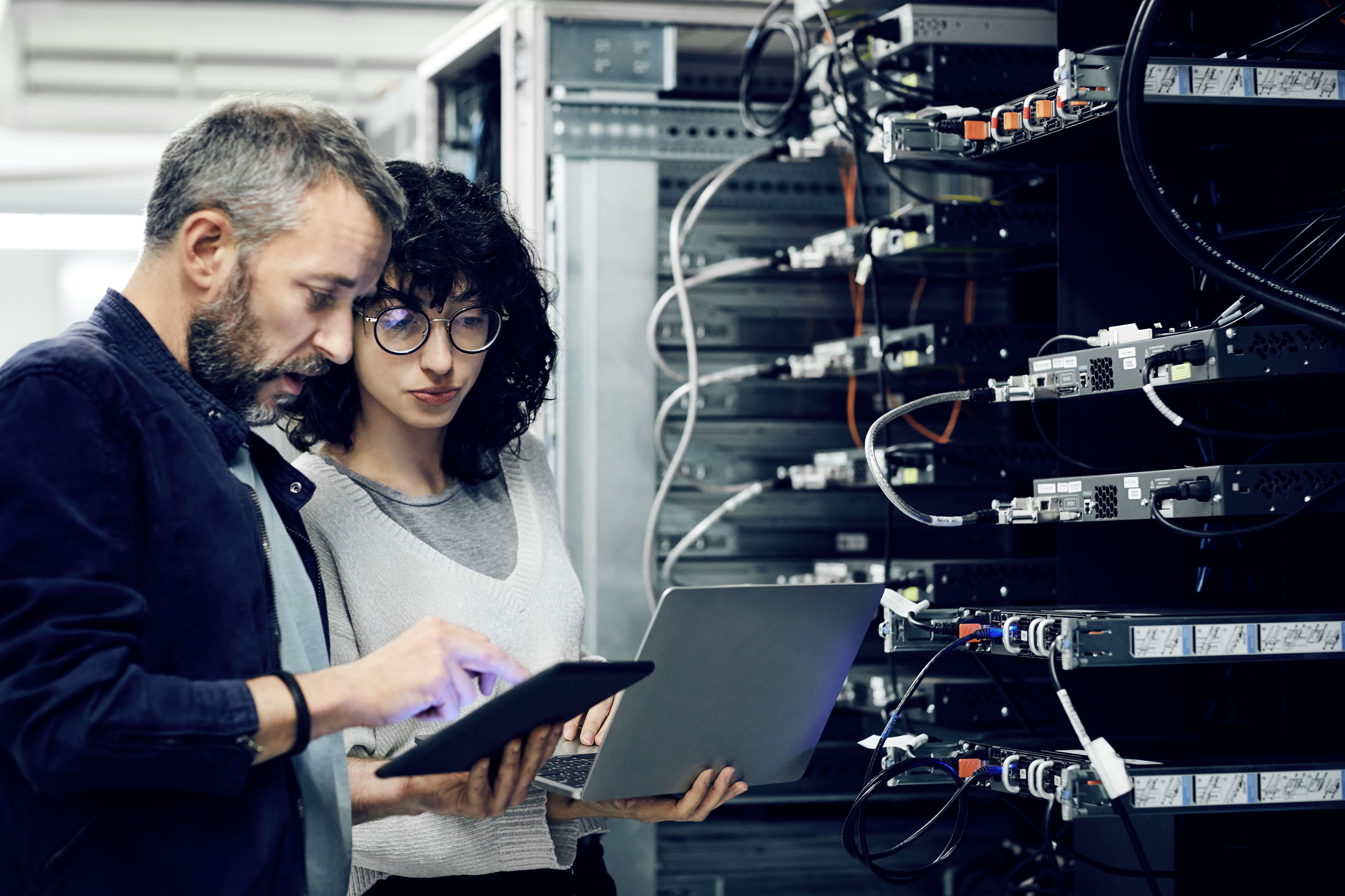 Male and Female in Data Center