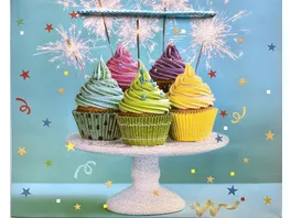 Geschenktuete Birthday Candles Cupcake Groesse S sortiert