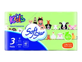 Softstar Toilettenpapier Kids 6x200 Blatt 3 lagig