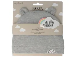 PARSA Beauty Baby Muetze mit Oehrchen und Woelkchenstickerei