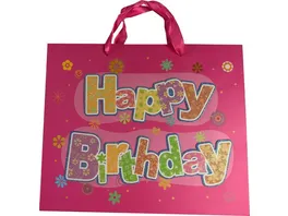 BOCK Geschenktuete gross Happy Birthday 32 x 26 x 14cm sortiert