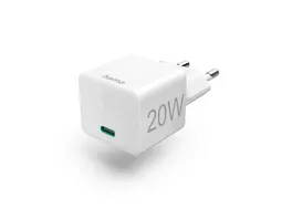 Hama Schnellladegeraet USB C PD Qualcomm Mini Ladegeraet 20 W Weiss