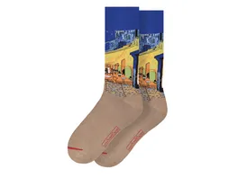 MuseARTa Unisex Socken Vincent van Gogh Cafeterasse am Abend