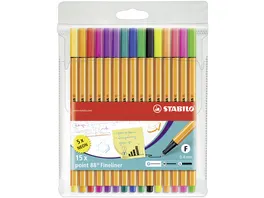 STABILO Fineliner STABILO point 88 15er Pack Standardfarben