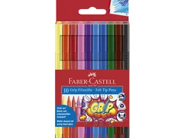 FABER CASTELL Fasermaler Grip Colour Marker 10er Etui