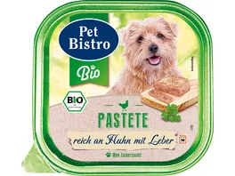 Pet Bistro Bio Hundenassfutter Pastete Reich an Huhn mit Leber