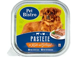 Pet Bistro Hundenassfutter Pastete mit Kalb und Gefluegel