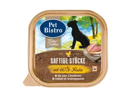 Pet Bistro Hundenassfutter Naturschaetze Saftige Stuecke mit 60 Huhn