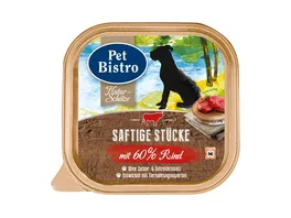 Pet Bistro Hundenassfutter Naturschaetze Saftige Stuecke mit 60 Rind