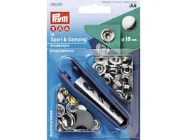 Prym naehfreie Druckknopfe Sport Camping Messing 15 mm silberfarbig