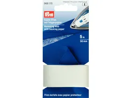 Prym Saumvlies mit Traegerpapier zum Einbuegeln 30 mm weiss