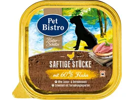 Pet Bistro Nassfutter fuer Hunde mit Huhn