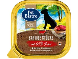 Pet Bistro Nassfutter fuer Hunde mit Rind