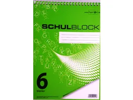 PAPERZONE Spiralschulblock A5 Lineatur 6 50 Blatt