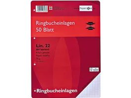 PAPERZONER Ringbucheinlagen A4 Lineatur 22 50 Blatt