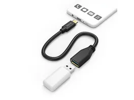 Hama USB Type C Adapterkabel OTG USB Type C Stecker A Buchse 15 cm Schwarz