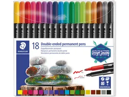 STAEDTLER Doppelfasermaler Duo Office Etui mit 18 Farben