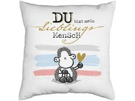 sheepworld Kissen Motiv DU bist mein Lieblingsmensch