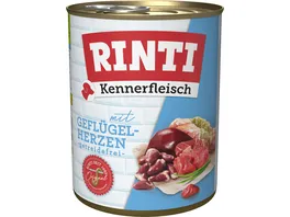 RINTI Hundenassfutter Kennerfleisch Gefluegelherzen