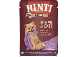 RINTI Hundenassfutter Gold Huhn Pur Ente