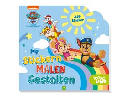 PAW Patrol Stickern Malen Gestalten Mit 250 Stickern Fuer Kinder ab 3 Jahren