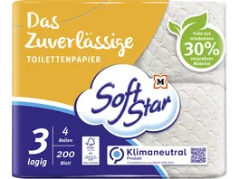 SoftStar Toilettenpapier Das Zuverlaessige 3 Lagen