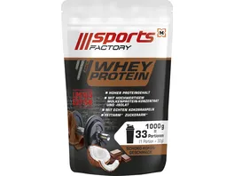 SPORTS FACTORY Whey Protein Schokolade Kokos