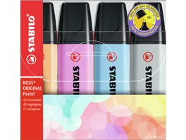 STABILO BOSS ORIGINAL Textmarker Pastel 4er Etui