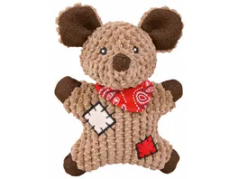 Trixie Stoff Jute Maus mit Flicken mit Squeaker 19 cm Hunde Spielzeug