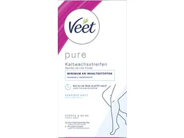 Veet PURE Kaltwachsstreifen Sensible Haut Koerper Beine