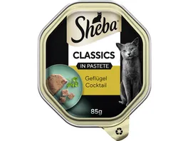 SHEBA Schale Classics in Pastete mit Gefluegel Cocktail 85g