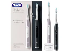 Oral B Elektrische Zahnbuerste Pulsonic Slim Luxe 4900 Schwarz Rosegold mit 2 Handstueck