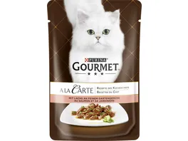 PURINA GOURMET A la Carte mit Lachs an feinem Gartengemuese