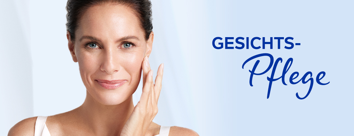 Banner mit Frau und Text Nivea Gesichtspflege