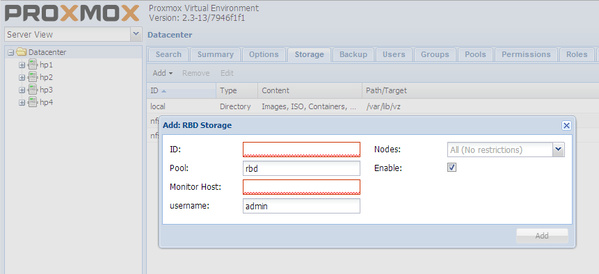 Proxmox Ceph RBD-Integration