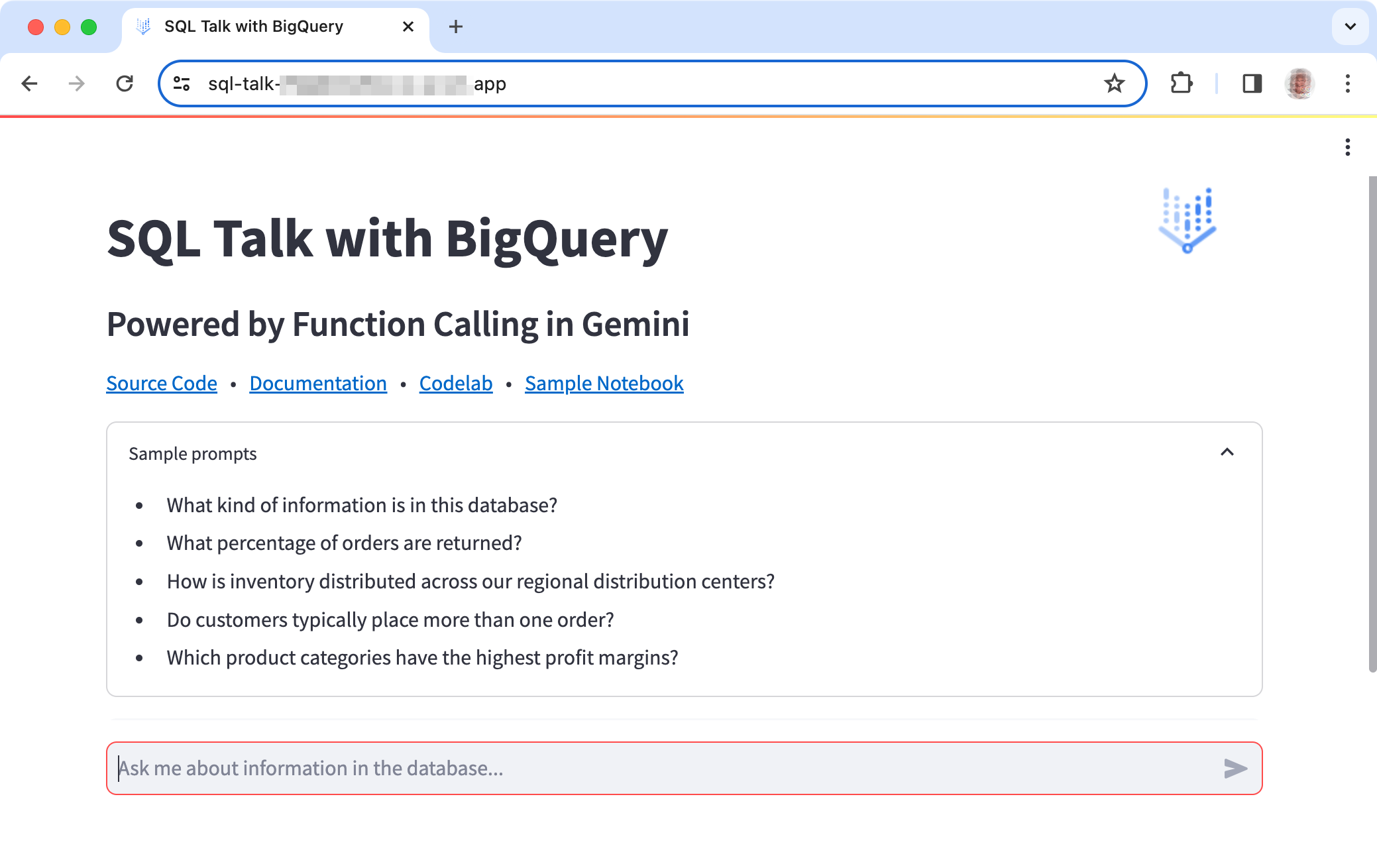 อินเทอร์เฟซผู้ใช้ของแอปพลิเคชันโปรเจ็กต์ SQL Talk