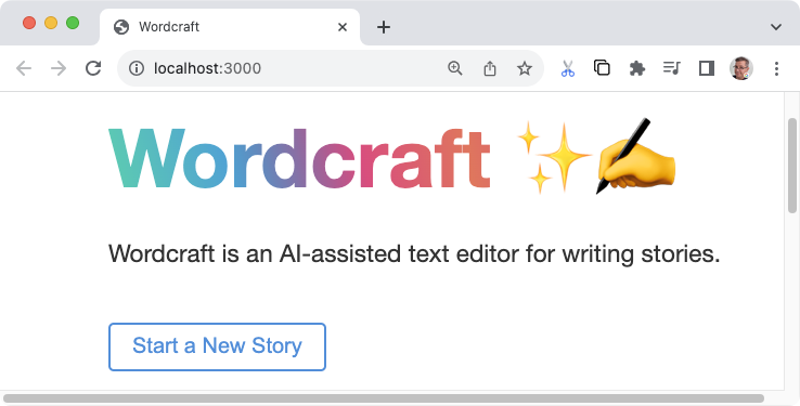 Wordcraft başlangıç ekranı