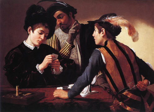 The Cardsharps (c. 1596), 90 x 112 cm, Kimbell Art Museum, Forth Worth 