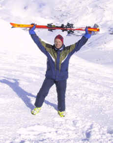 Myself at La Grande Motte (Tignes) February 2001. Click on the image for full size.