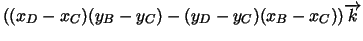 $((x_{D}-x_{C})(y_{B}-y_{C})-(y_{D}-y_{C})(x_{B}-x_{C}))\overrightarrow{k}$