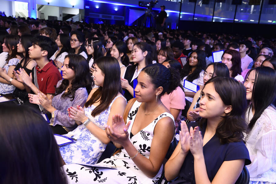 A crowd of students gathered for Convocation 2024