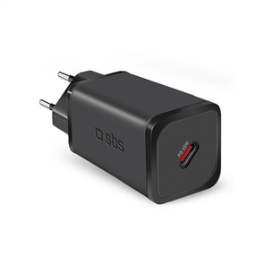 SBS Mini Wall Charger, USB-C, 65 W, must - Vooluadapter TETRGAN1C65W