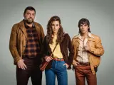 Hovik Keuchkerian, María Pedraza y Miguel Herrán en 'Asalto al Banco Central'