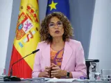 La vicepresidenta primera y ministra de Hacienda, Mar&iacute;a Jes&uacute;s Montero, tras la reuni&oacute;n del Consejo de Ministros del 10 de septiembre. Alejandro Mart&iacute;nez V&eacute;lez / Europa Press 10/9/2024