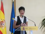 La ministra de Inclusi&oacute;n, Seguridad Social y Migraciones, Elma Saiz, durante el acto de presentaci&oacute;n de la nueva 'app' de la Seguridad Social.