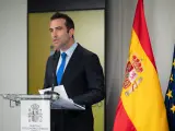 El ministro de Econom&iacute;a, Carlos Cuerpo, en rueda de prensa tras la Conferencia Sectorial para la Mejora Regulatoria y el Clima de Negocios este mi&eacute;rcoles, en Madrid.