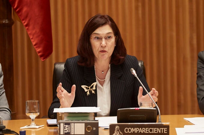 La presidenta de la CNMC, Cani Fernández, durante su comparecencia en la Comisión de Asuntos Económicos del Congreso de los Diputados, a 17 de marzo de 2022